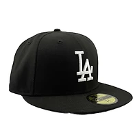 Los Angeles Dodgers Black and White LA Batterman Green UV New Era 59FIFTY Fitted Hat