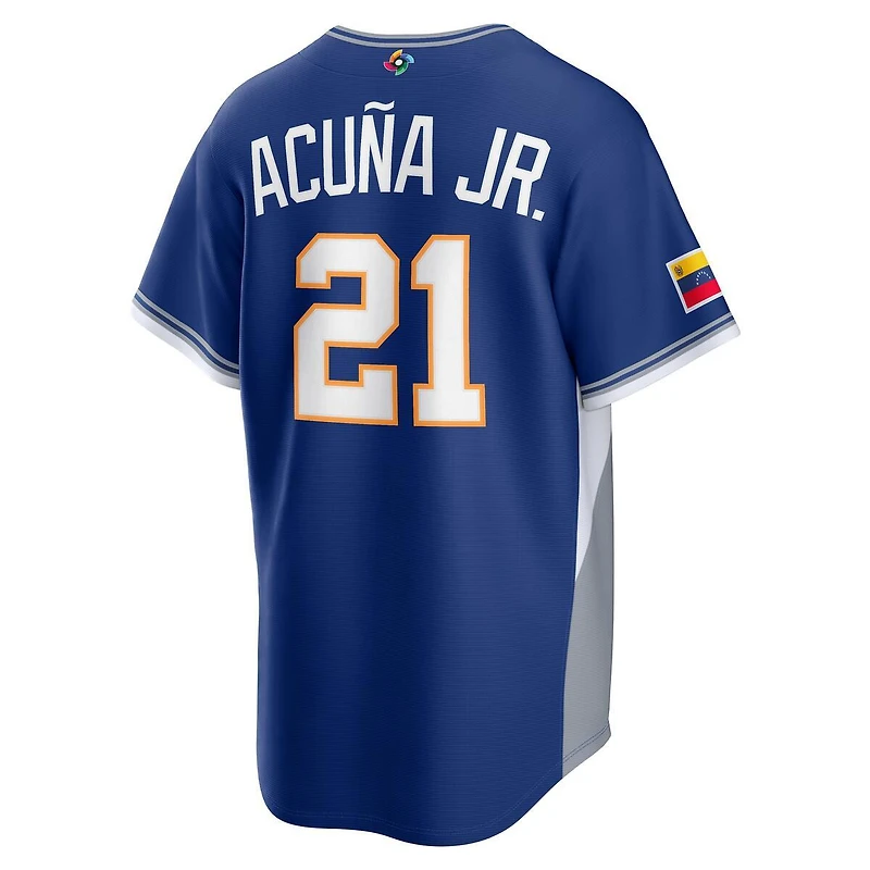 Team Venezuela Ronald Acuña Jr. Royal Blue 2026 World Baseball Classic WBC Nike Road Stadium Jersey