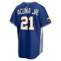 Team Venezuela Ronald Acuña Jr. Royal Blue 2026 World Baseball Classic WBC Nike Road Stadium Jersey