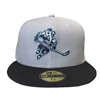 Utah Mammoth Gray and Black 2Tone Tusky on Skates NHL New Era 59FIFTY Fitted Hat