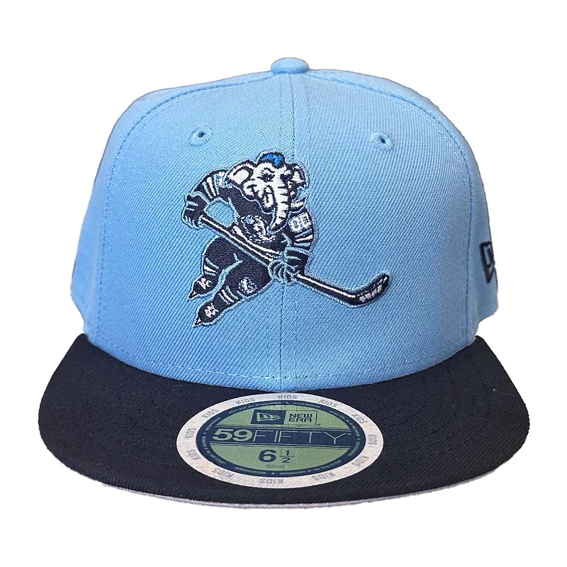 Youth Utah Mammoth Mountain Blue and Black 2Tone Tusky on Skates NHL New Era 59FIFTY Fitted Hat