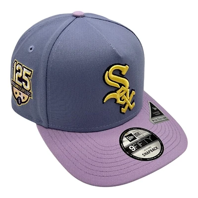 Chicago White Sox Lavender 125th Anniversary Patch New Era 9FIFTY A-Frame Snapback Hat