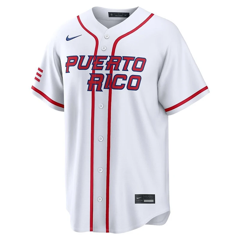 Team Puerto Rico White Blank 2026 World Baseball Classic WBC Nike Home Stadium Jersey