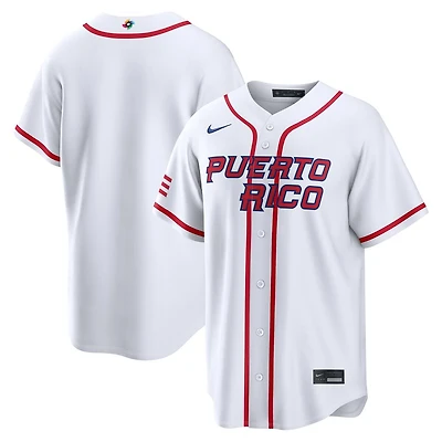Team Puerto Rico White Blank 2026 World Baseball Classic WBC Nike Home Stadium Jersey
