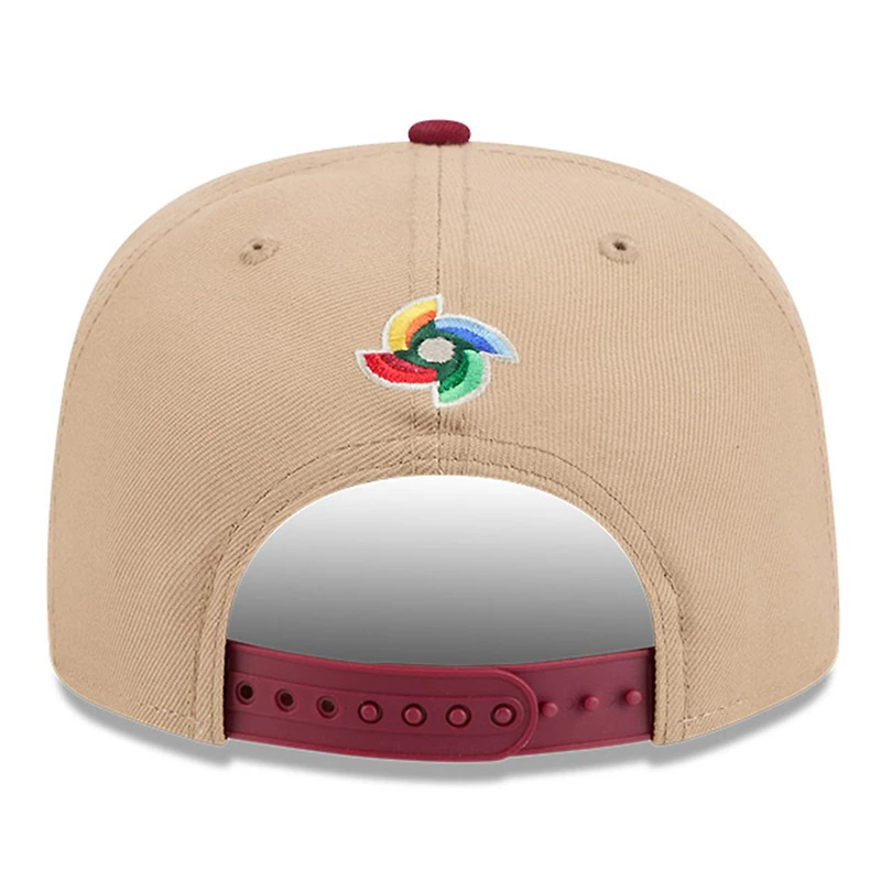 Puerto Rico Light Beige and Red "Salsa" 2026 World Baseball Classic WBC New Era 9FIFTY A-Frame Snapback Hat
