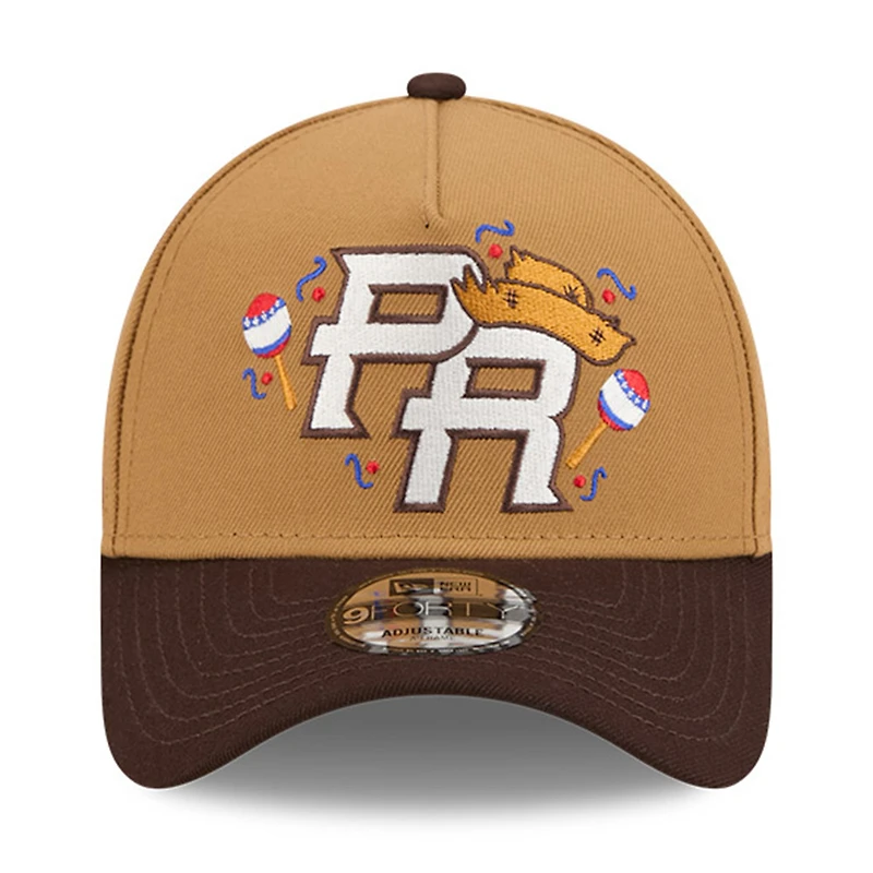 Puerto Rico Light Bronze and Burnt Wood "Salsa" 2026 World Baseball Classic WBC New Era 9FORTY A-Frame Snapback Hat