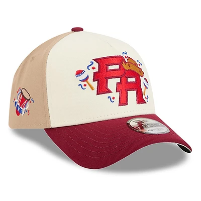 Puerto Rico Light Beige and Red "Salsa" 2026 World Baseball Classic WBC New Era 9FORTY A-Frame Snapback Hat