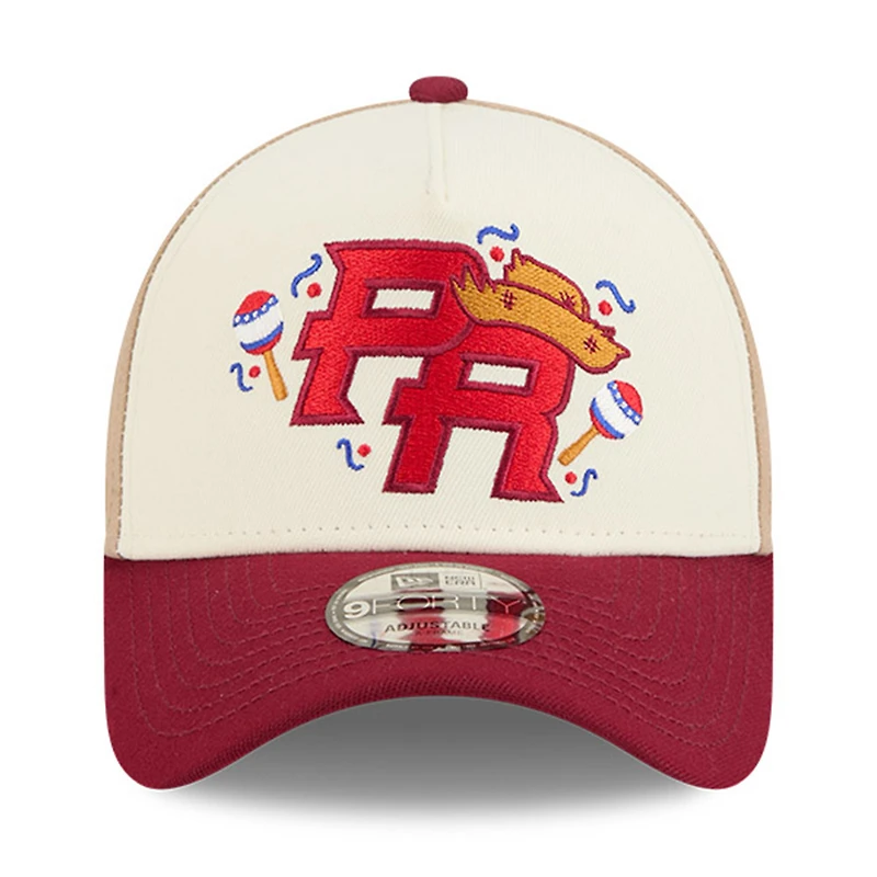 Puerto Rico Light Beige and Red "Salsa" 2026 World Baseball Classic WBC New Era 9FORTY A-Frame Snapback Hat