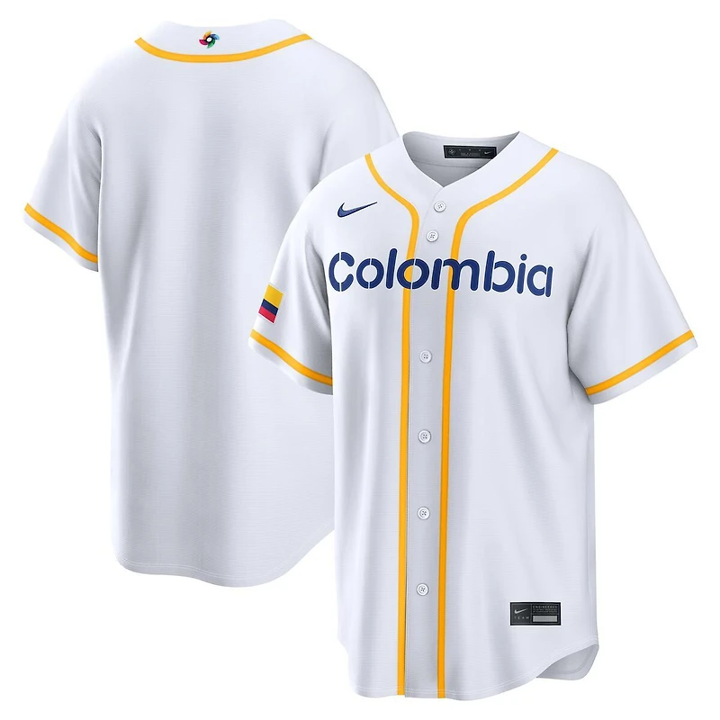 Team Colombia White Blank 2026 World Baseball Classic WBC Nike Home Stadium Jersey