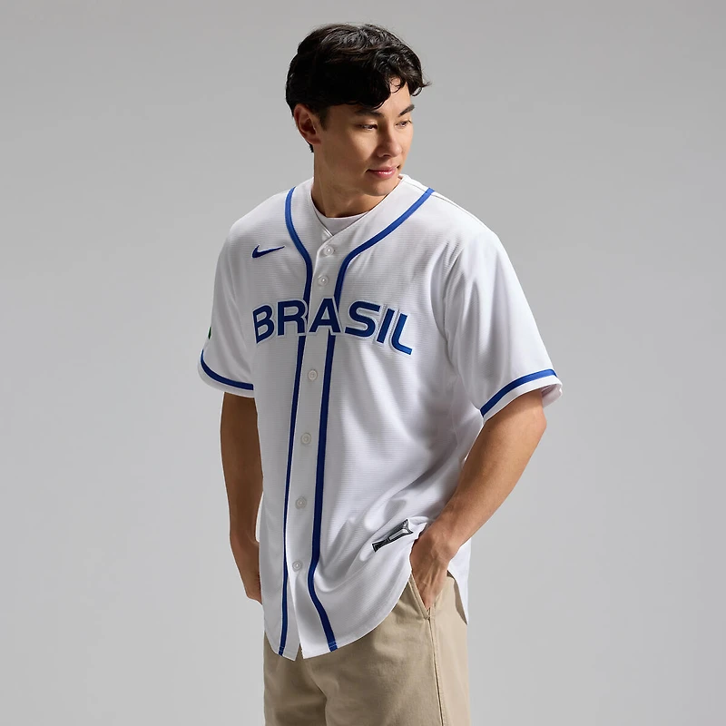 Team Brazil White Blank 2026 World Baseball Classic WBC Nike Home Stadium Jersey