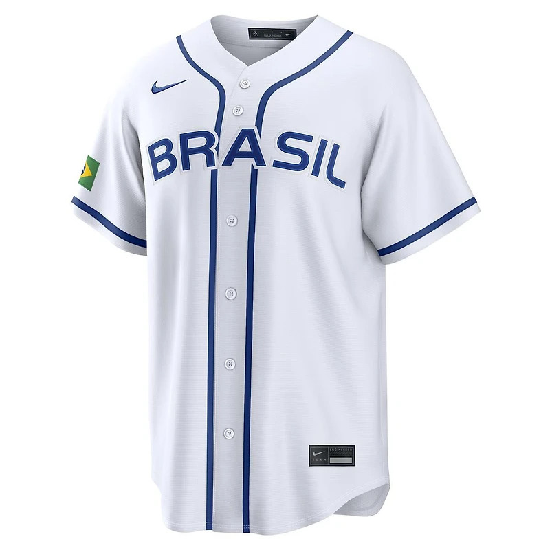 Team Brazil White Blank 2026 World Baseball Classic WBC Nike Home Stadium Jersey