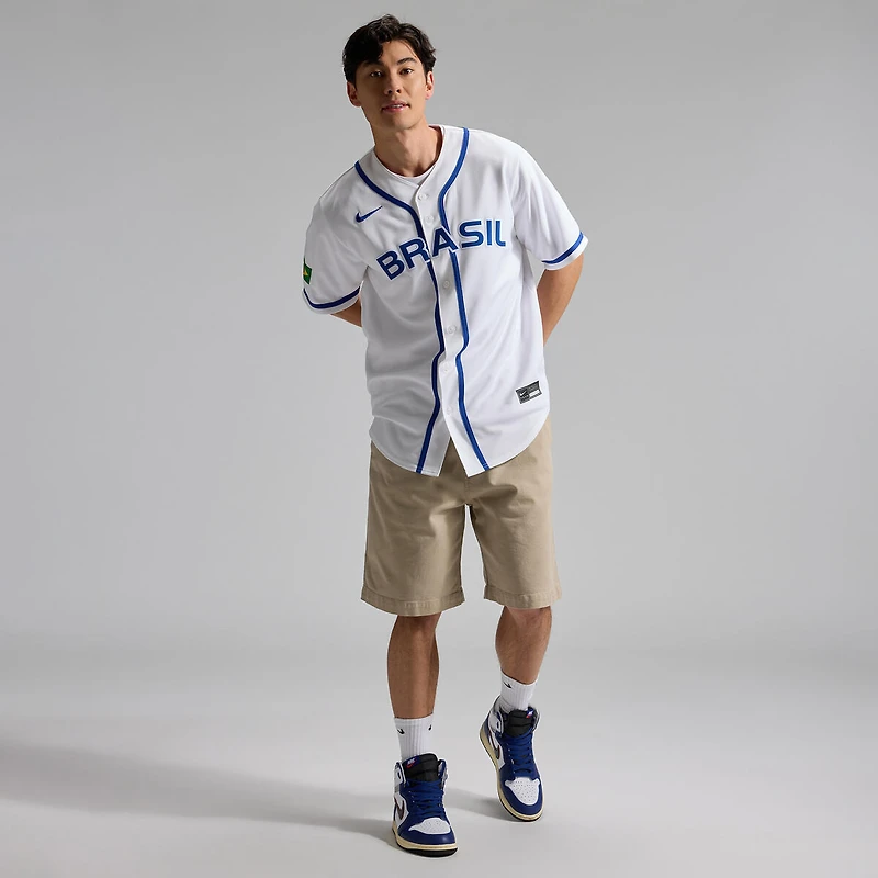 Team Brazil White Blank 2026 World Baseball Classic WBC Nike Home Stadium Jersey