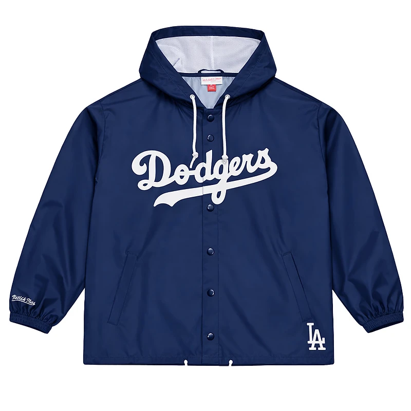 Los Angeles Dodgers Navy Coaches Full-Snap Hooded Windbreaker Mitchell & Ness Jacket