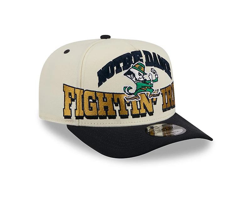 Notre Dame Fighting Irish Chrome and Navy Oversize Arch New Era 9FIFTY A-Frame Snapback Hat