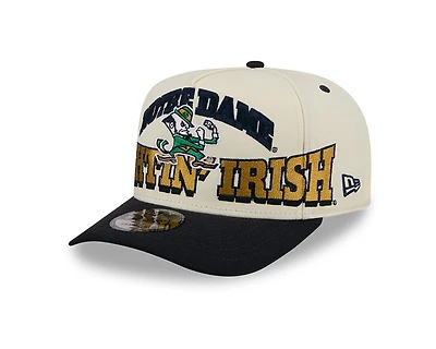 Notre Dame Fighting Irish Chrome and Navy Oversize Arch New Era 9FIFTY A-Frame Snapback Hat