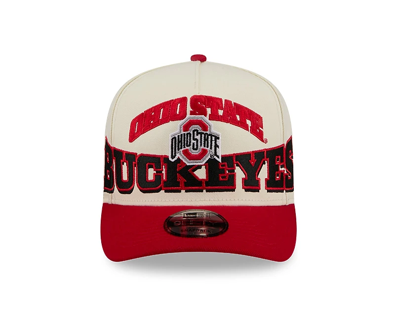 Ohio State Buckeyes Chrome and Red Oversize Arch New Era 9FIFTY A-Frame Snapback Hat