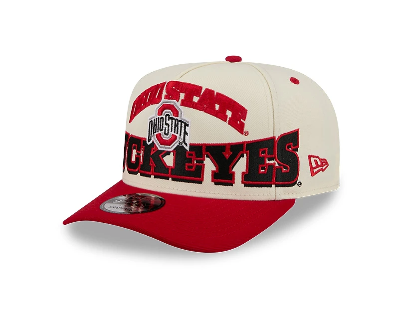 Ohio State Buckeyes Chrome and Red Oversize Arch New Era 9FIFTY A-Frame Snapback Hat