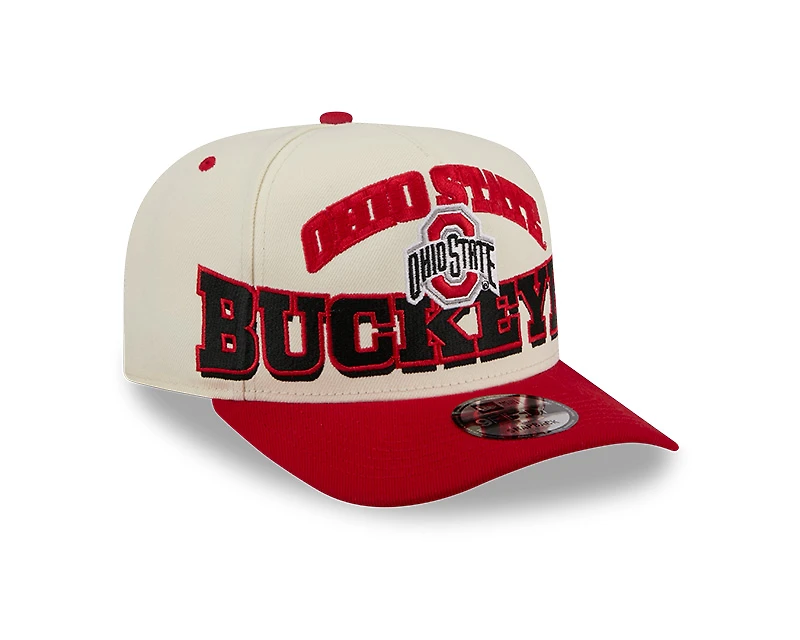 Ohio State Buckeyes Chrome and Red Oversize Arch New Era 9FIFTY A-Frame Snapback Hat