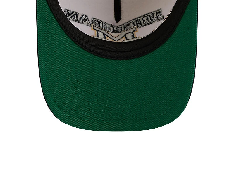 Michigan Wolverines Chrome and Navy Oversize Arch New Era 9FIFTY A-Frame Snapback Hat