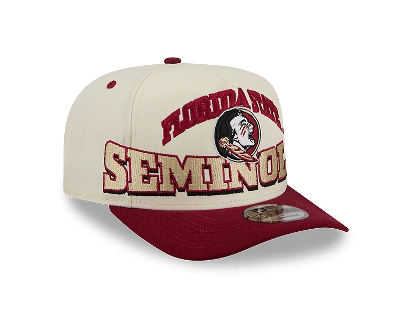 Florida State Seminoles Chrome and Garnet Oversize Arch New Era 9FIFTY A-Frame Snapback Hat