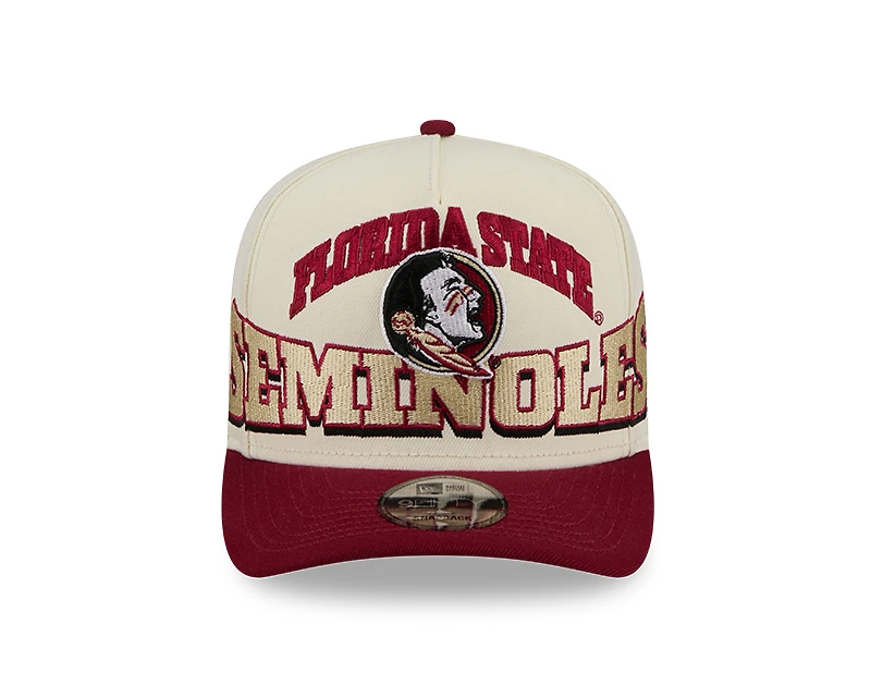 Florida State Seminoles Chrome and Garnet Oversize Arch New Era 9FIFTY A-Frame Snapback Hat
