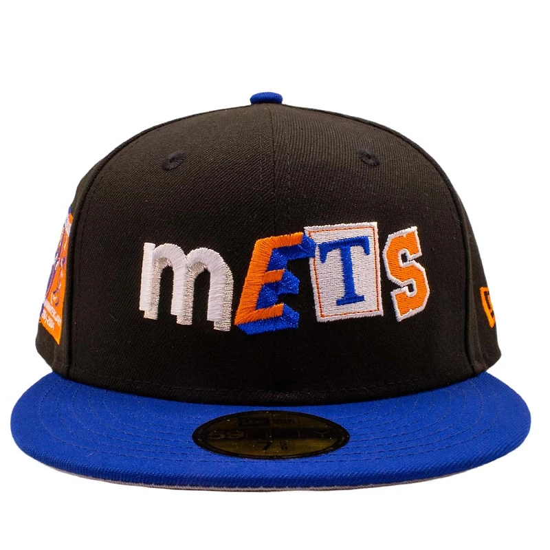 New York Mets Black 40th Anniversary of Shea Stadium Patch Grey UV Era 59FIFTY Fitted Hat