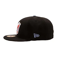 Los Angeles Angels Black 50th Anniversary Patch Grey UV New Era 59FIFTY Fitted Hat