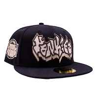 New York Yankees Navy Grafitti Logo Old Stadium Patch Grey UV Era 59Fifty Fitted Hat