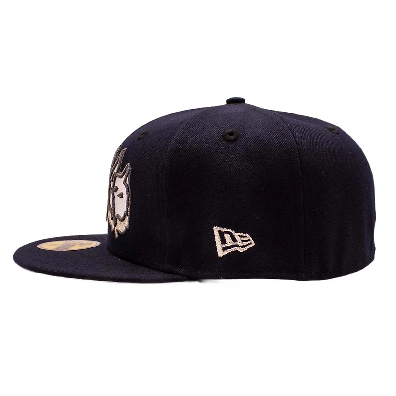 New York Yankees Navy Grafitti Logo Old Stadium Patch Grey UV Era 59Fifty Fitted Hat