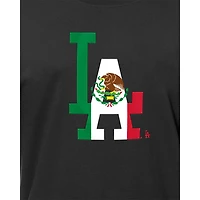 Los Angeles Dodgers Black LA Mexico Flag New Era T-Shirt