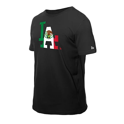 Los Angeles Dodgers Black LA Mexico Flag New Era T-Shirt
