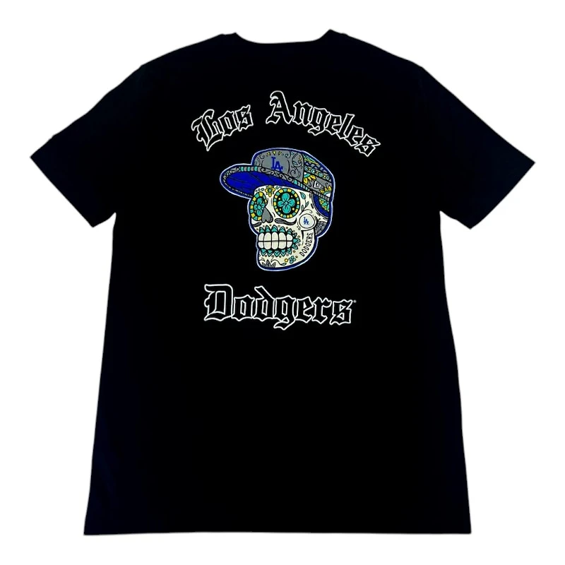 Los Angeles Dodgers Black Old English Sugar Skull New Era T-Shirt