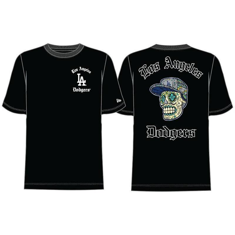 Los Angeles Dodgers Black Old English Sugar Skull New Era T-Shirt