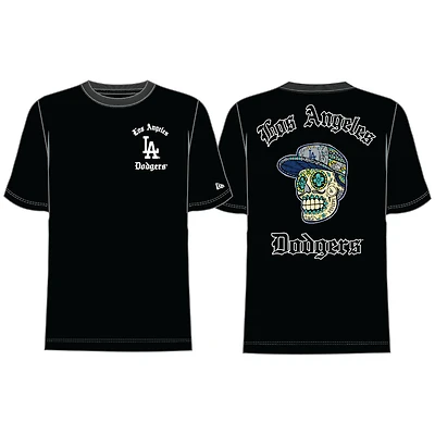 Los Angeles Dodgers Black Old English Sugar Skull New Era T-Shirt