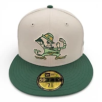 Notre Dame Fighting Irish Stone and Green Gold UV NCAA New Era 59FIFTY Fitted Hat