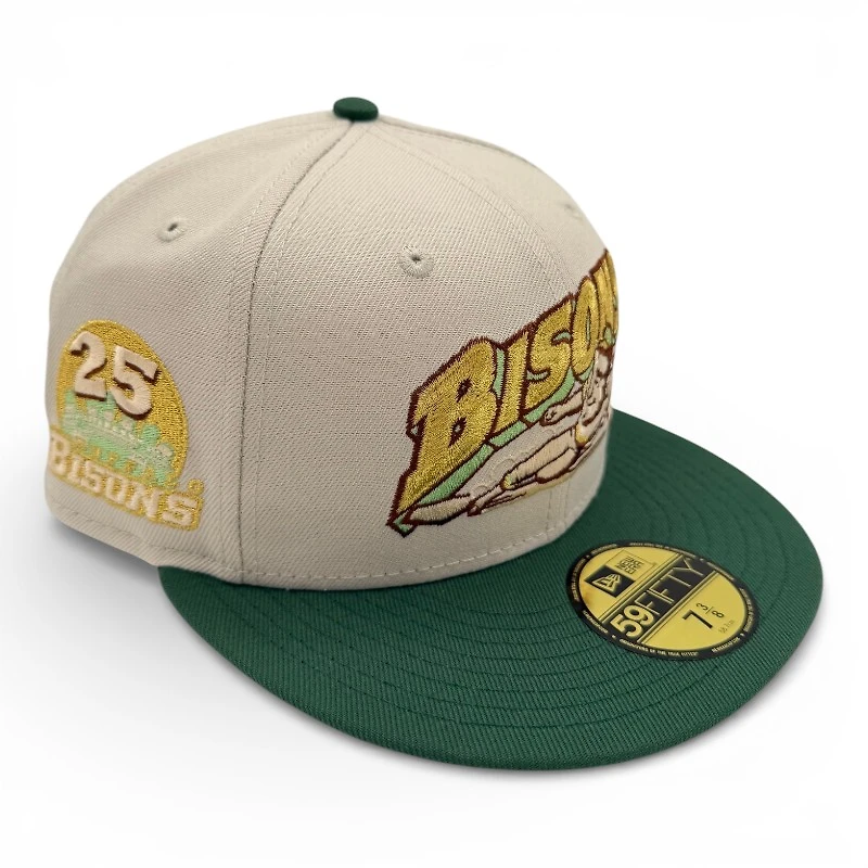 Buffalo Bisons Stone and Green Gold UV New Era 59FIFTY Fitted Hat