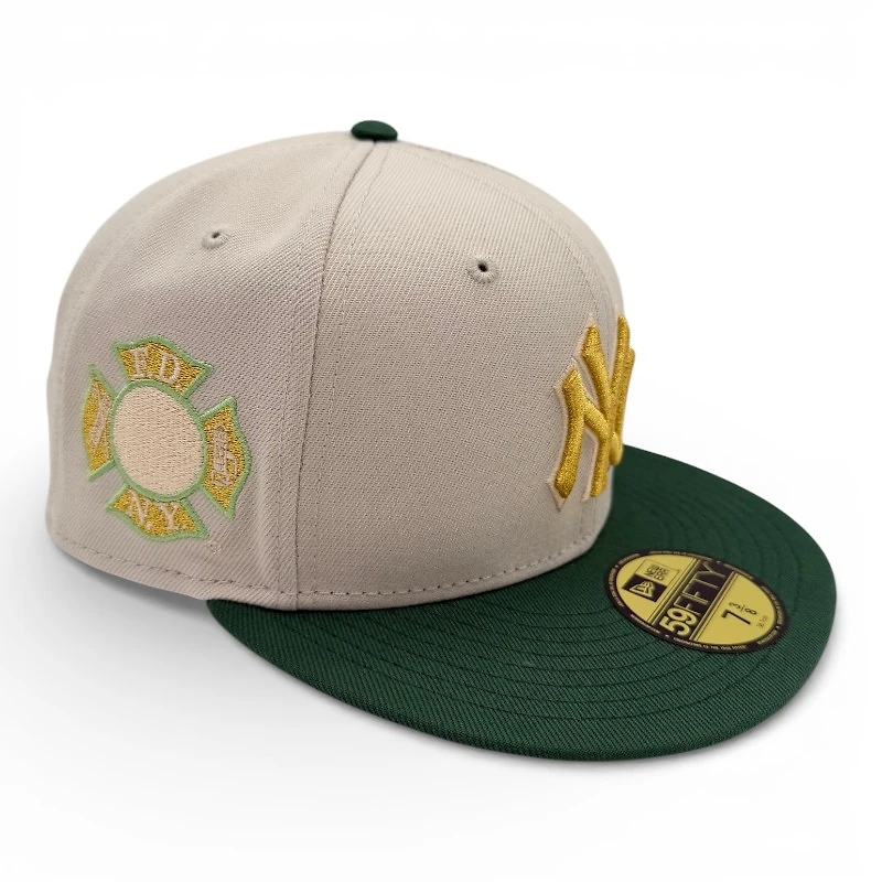 New York Yankees Stone and Green NYFD Patch Gold UV Era 59FIFTY Fitted Hat