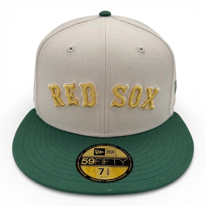 Boston Red Sox Stone and Green Gold UV New Era 59FIFTY Fitted Hat