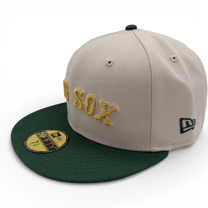 Boston Red Sox Stone and Green Gold UV New Era 59FIFTY Fitted Hat