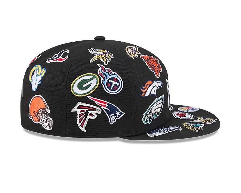 NFL Black Patches All Over New Era 59FIFTY Fitted Hat