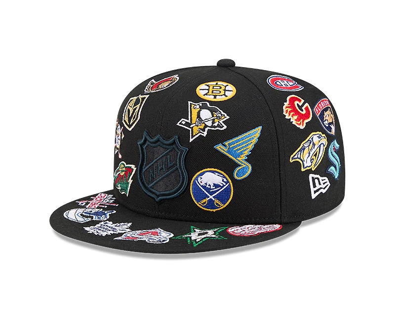 NHL Black Patches All Over New Era 59FIFTY Fitted Hat