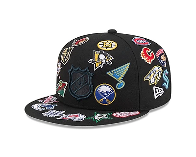 NHL Black Patches All Over New Era 59FIFTY Fitted Hat
