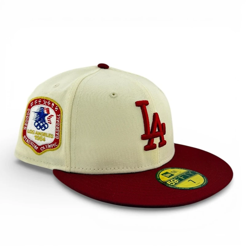 Los Angeles Dodgers Chrome and Red 1984 Olympic Patch Grey UV New Era 59FIFTY Fitted Hat