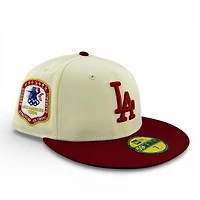 Los Angeles Dodgers Chrome and Red 1984 Olympic Patch Grey UV New Era 59FIFTY Fitted Hat