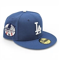 Los Angeles Dodgers Shohei Ohtani Indigo Blue Leon the Lab 50 Patch Green UV New Era 59FIFTY Fitted Hat