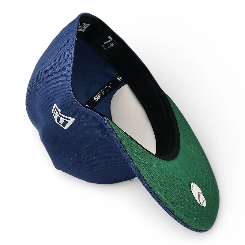 Los Angeles Dodgers Shohei Ohtani Indigo Blue Leon the Lab 50 Patch Green UV New Era 59FIFTY Fitted Hat