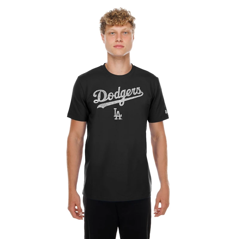 Los Angeles Dodgers Black Script and LA Logo New Era T-Shirt