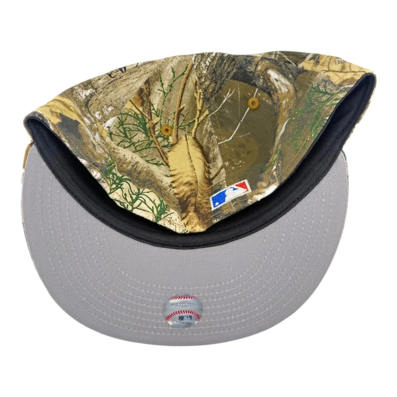 Los Angeles Dodgers Realtree Camo City Script 100th Anniversary Patch Grey UV New Era 59FIFTY Fitted Hat