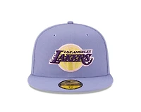 Los Angeles Lakers Lavender Western Conference Patch Gray UV New Era 59FIFTY Fitted Hat