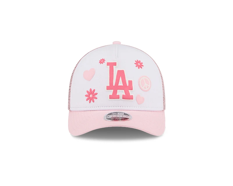 Youth Los Angeles Dodgers Pink Play Kids Trucker New Era 9FORTY M-Crown Adjustable Hat